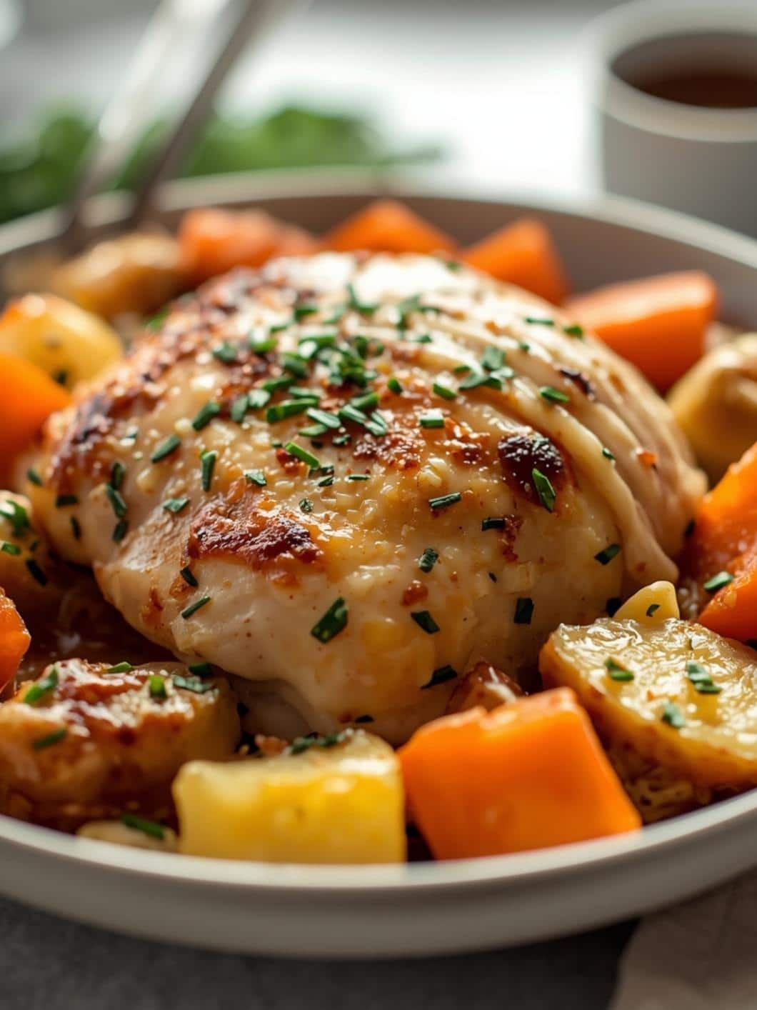 Easy Slow Cooker Garlic Herb Chicken & Veggies