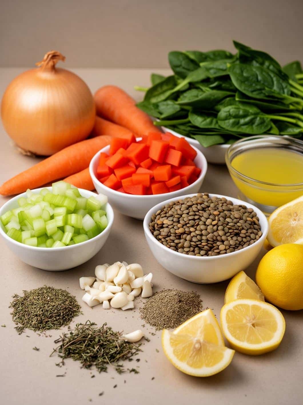 Easy Slow Cooker Lemon Lentil Soup with Spinach