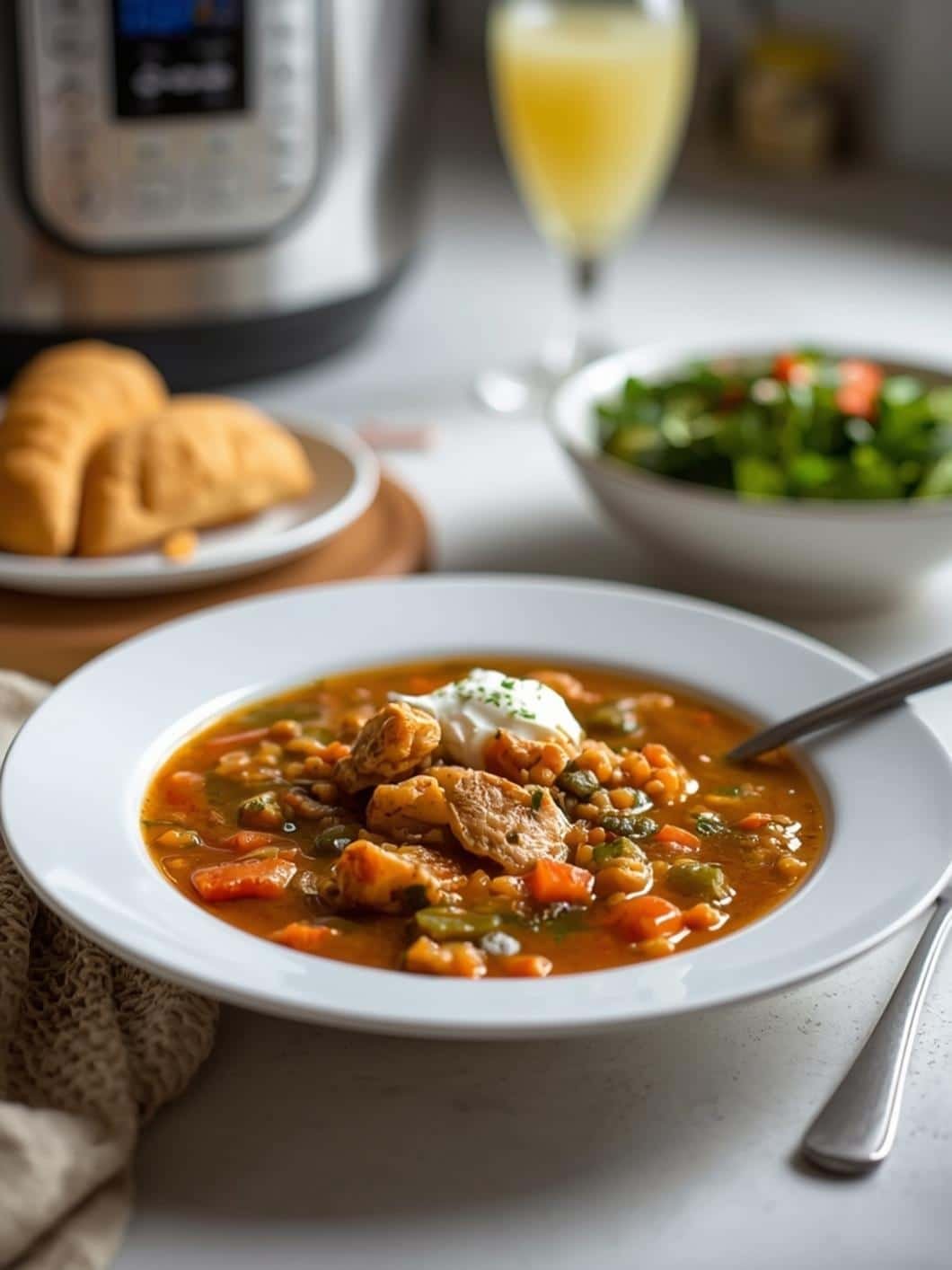 Instant Pot High-Protein Chicken Lentil Soup