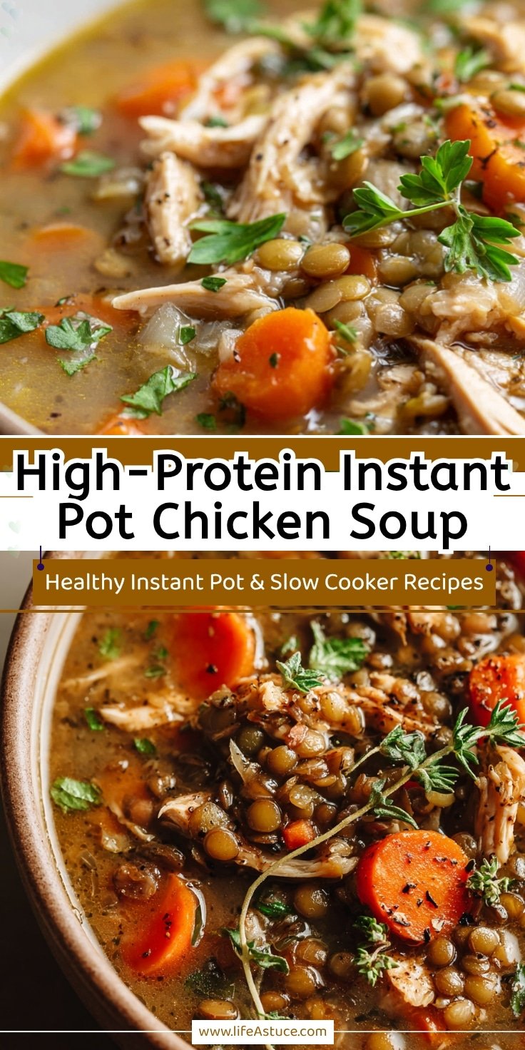 Instant Pot High-Protein Chicken Lentil Soup