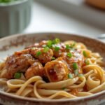 Slow Cooker Honey Garlic Chicken & Noodles (5 Ingredients) 12 =