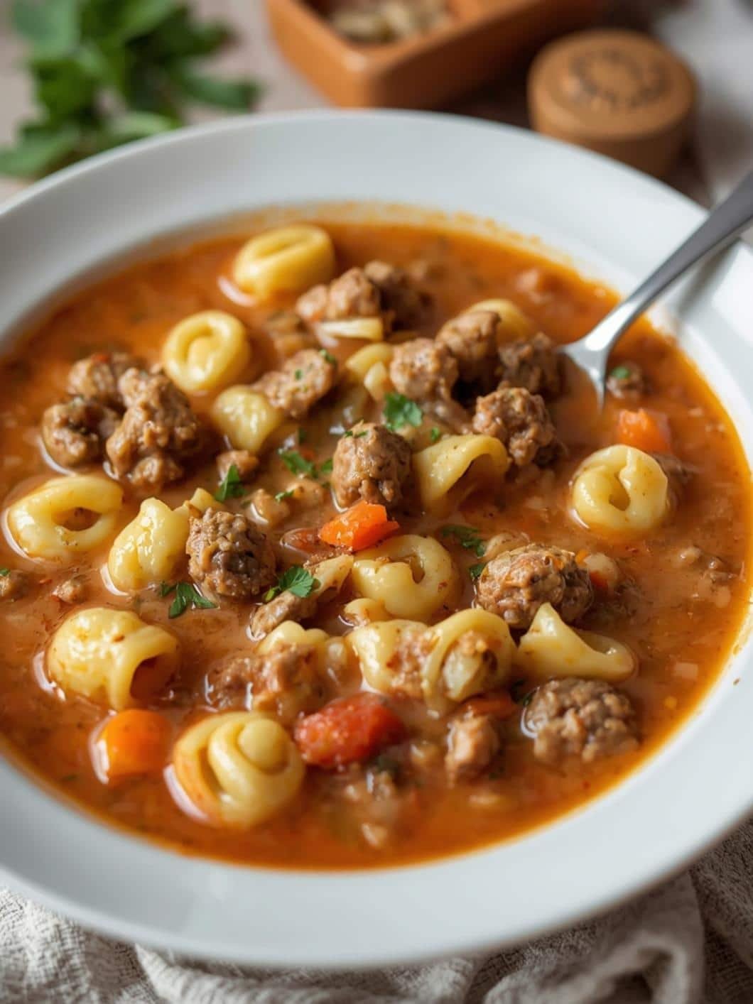 Creamy Sausage Tortellini Soup: Easy Slow Cooker Recipe