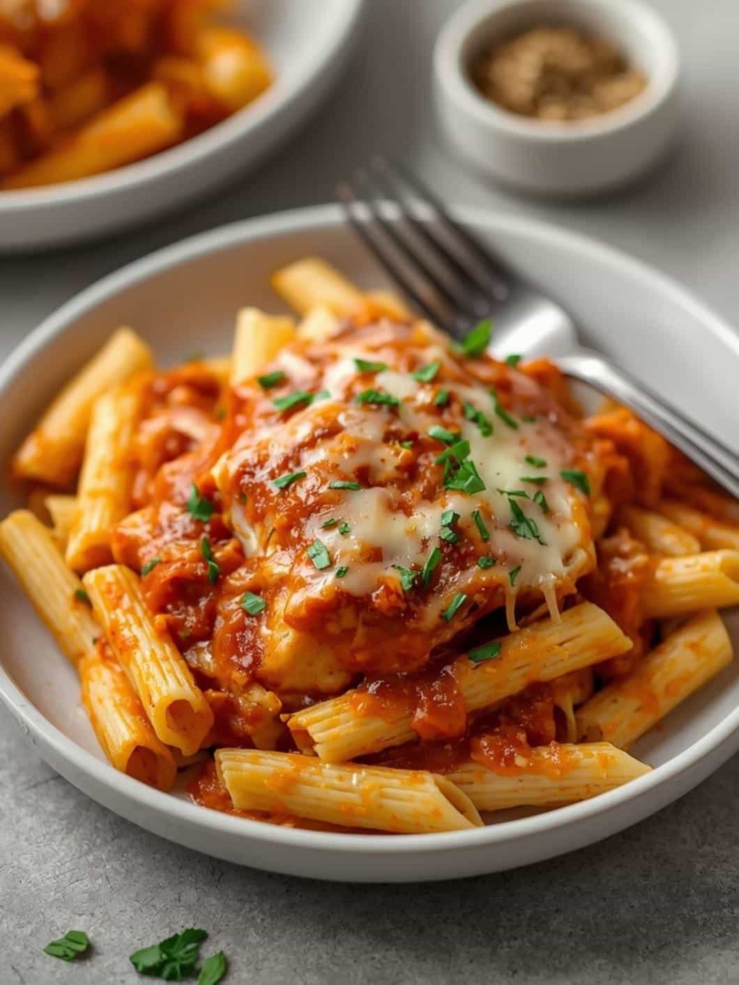 Easy Slow Cooker Chicken Parmesan Pasta Recipe