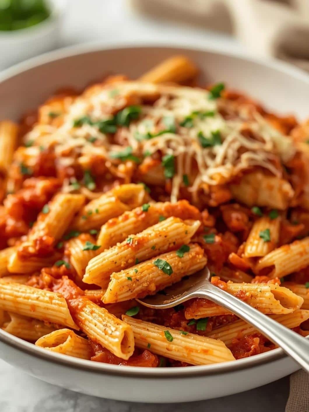 Easy Slow Cooker Chicken Parmesan Pasta Recipe
