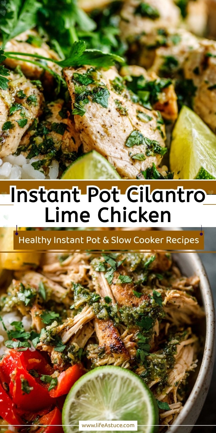 Instant Pot Cilantro Lime Chicken Meal Prep Bowls