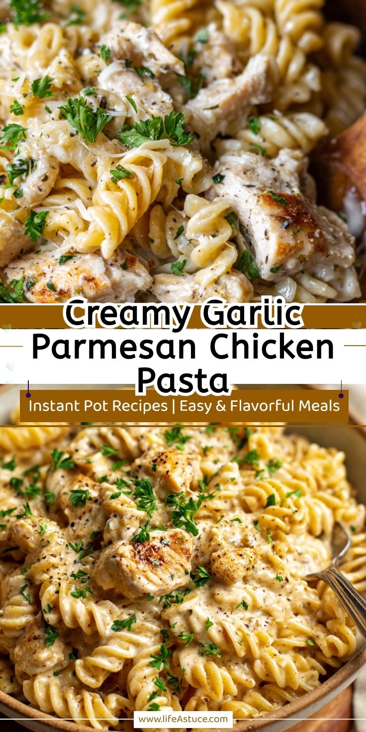 Instant Pot Creamy Garlic Parmesan Chicken Pasta