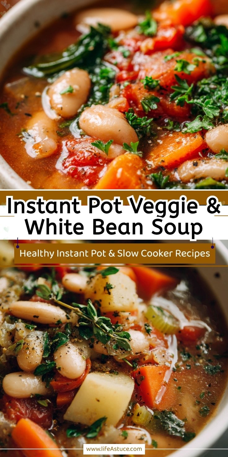 Instant Pot Vegetable & White Bean Soup (High Fiber)