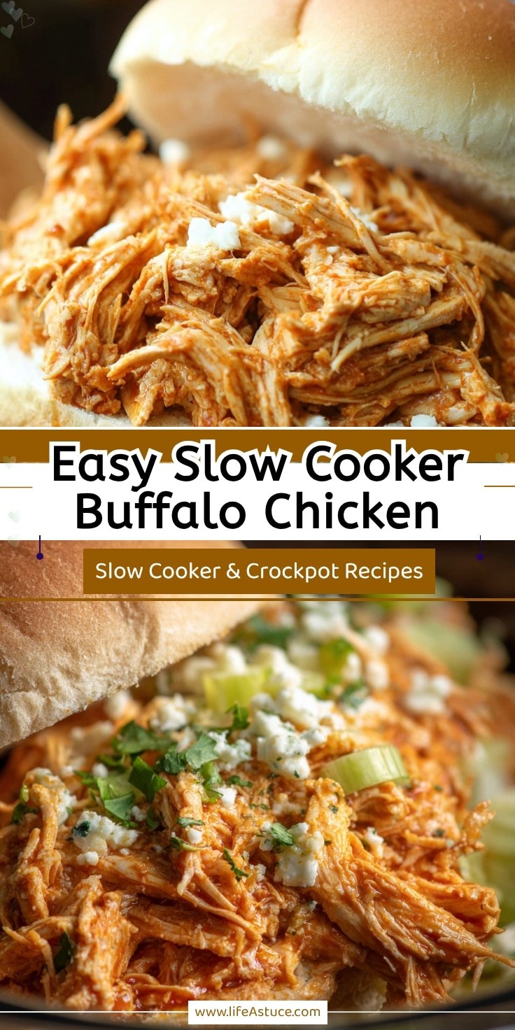 Slow Cooker Buffalo Chicken Sandwiches & Wraps