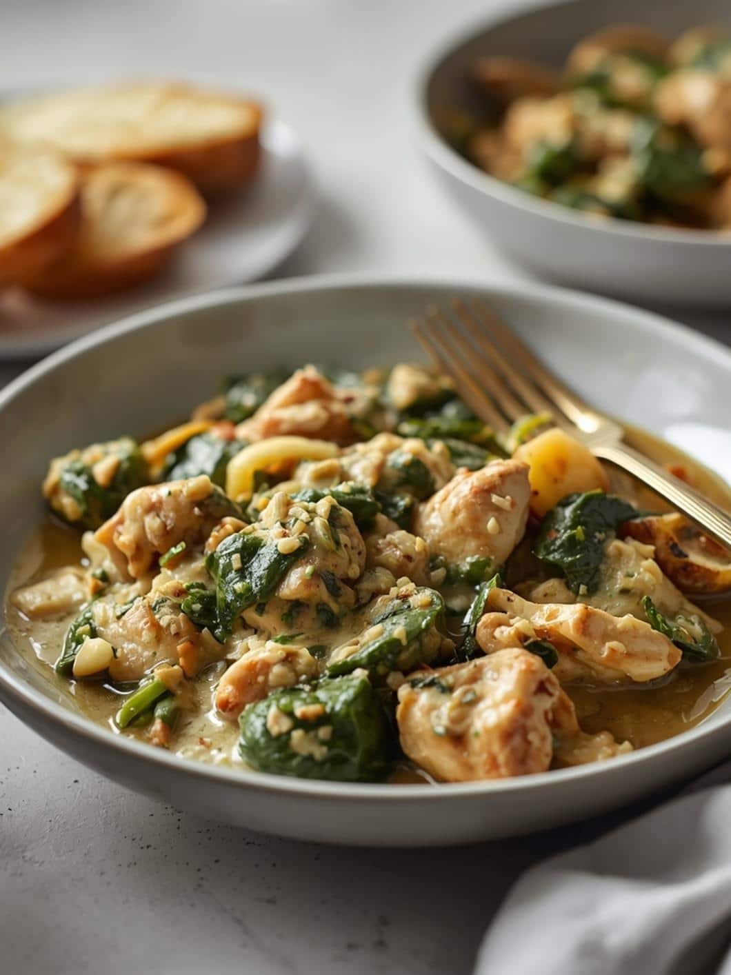 Slow Cooker Chicken & Spinach Stew - Easy Low Carb Dinner