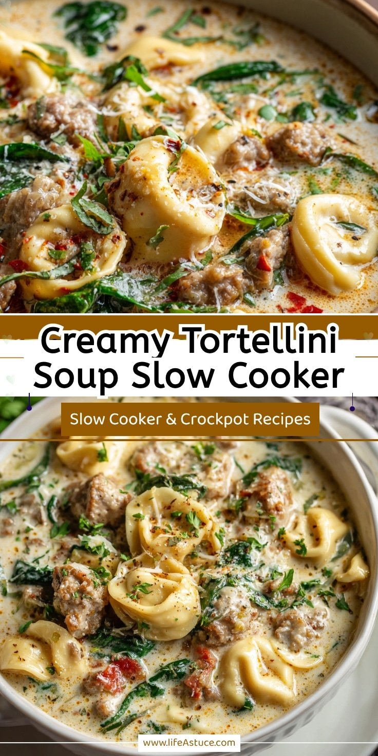 Creamy Sausage Tortellini Soup: Easy Slow Cooker Recipe