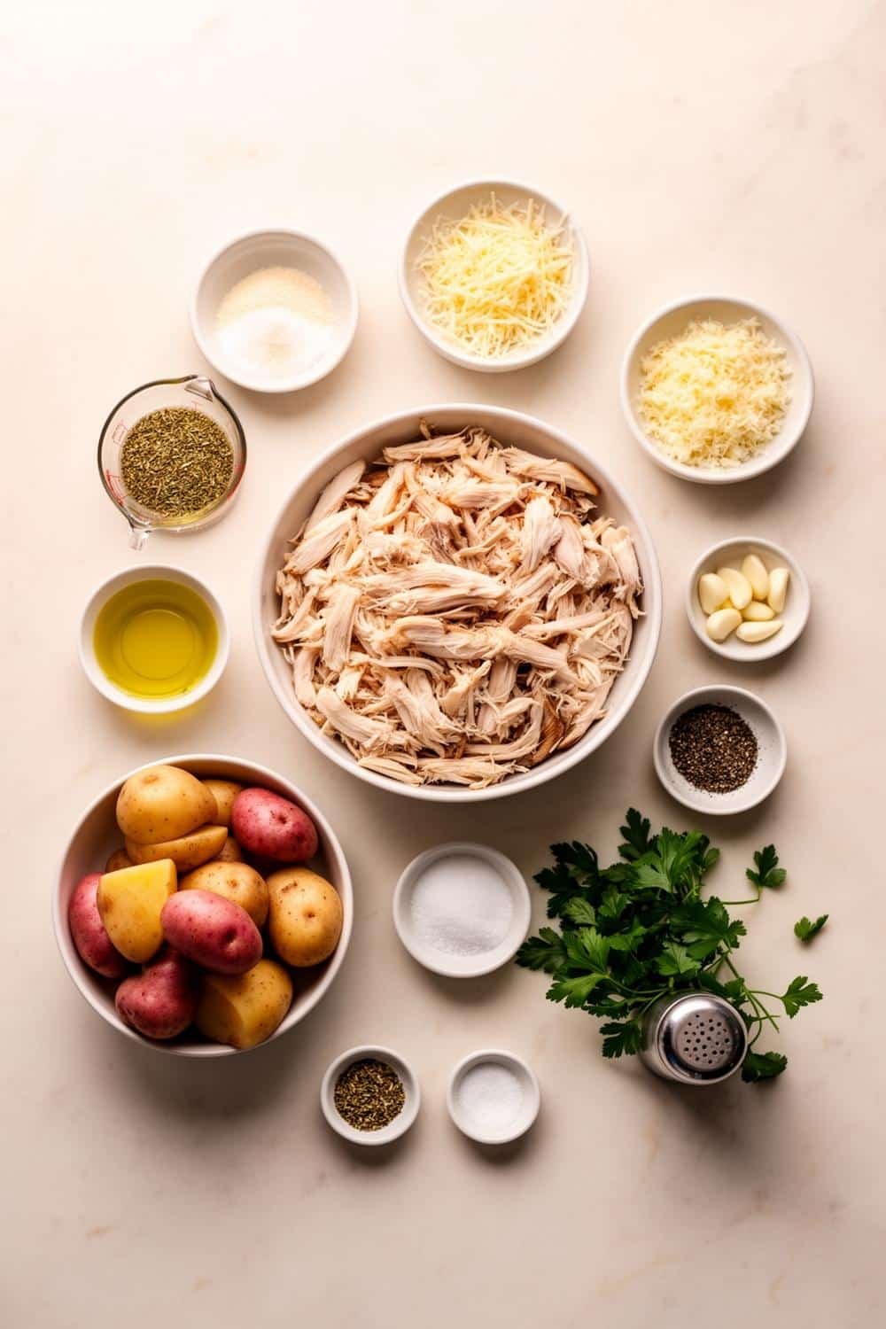 Slow Cooker Garlic Parmesan Chicken & Potatoes