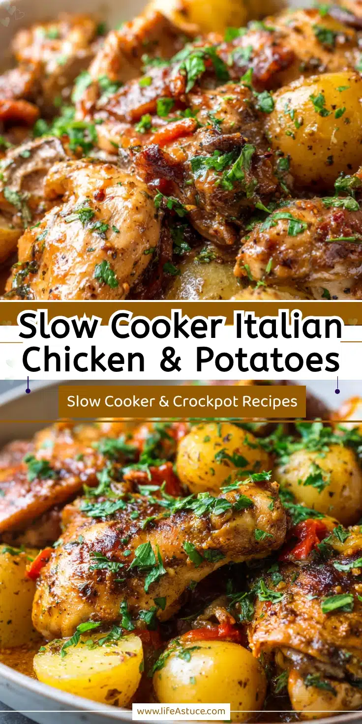 Easy Slow Cooker Italian Chicken & Potatoes Recipe
