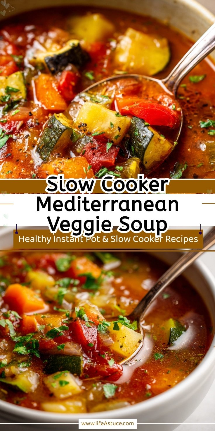 Easy Slow Cooker Mediterranean Vegetable Soup Recipe